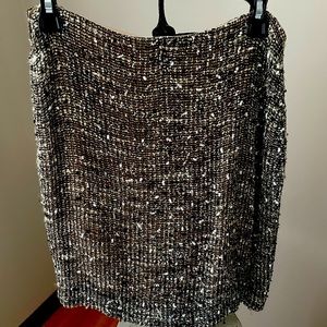 H by Halston Woven & beaded skirt